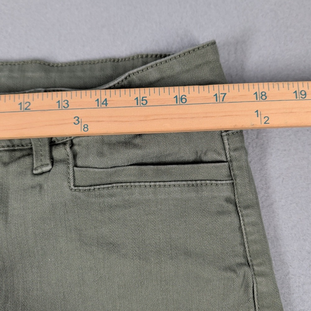 NYDJ Pants Women's 14 Olive Green Cotton Blend Cropped Embellished Hem Casual - Picture 7 of 16